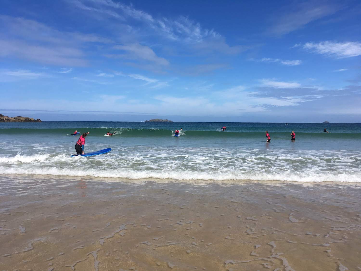 Learning to surf on Surf and Yoga Holiday in Cornwall