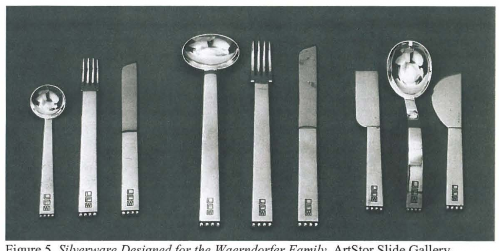 Fig 5 Silverware Designed for the Waerndorfer Family