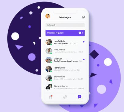 Screenshot of in app messaging.