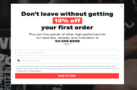 10% off popup