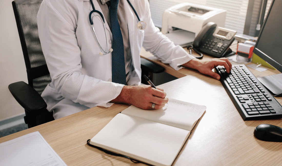 Doctor Searching New Medication on Internet