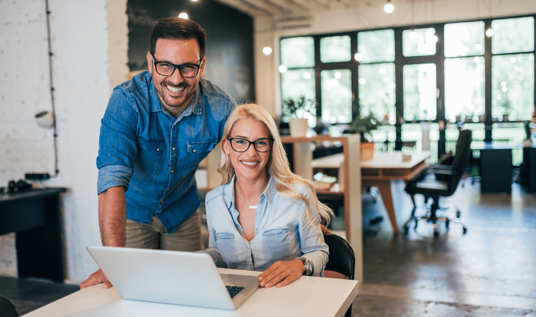 Two creative small business owners at work.
