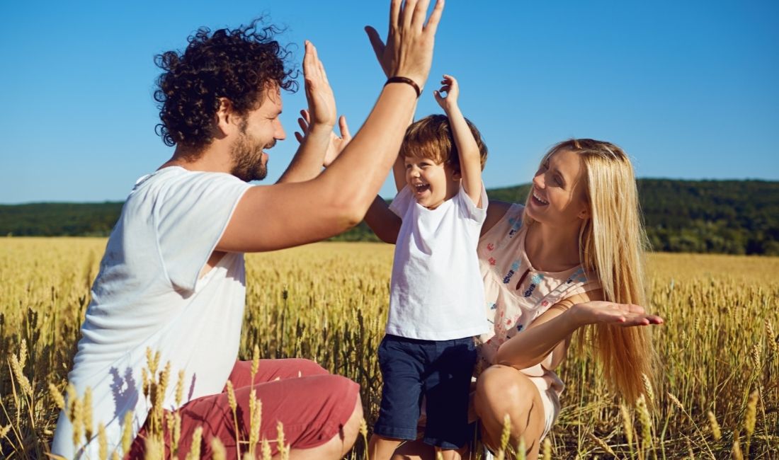 Family enjoying outdoors