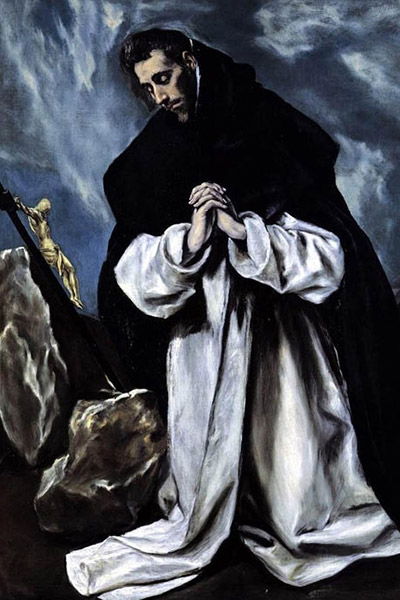 saint with his hands praying