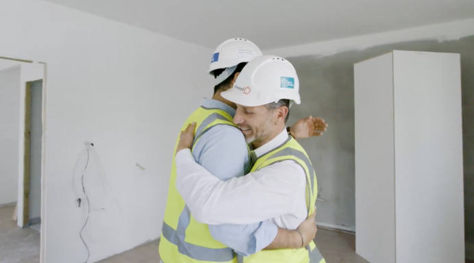 Co-founders Antony and Sam hugging