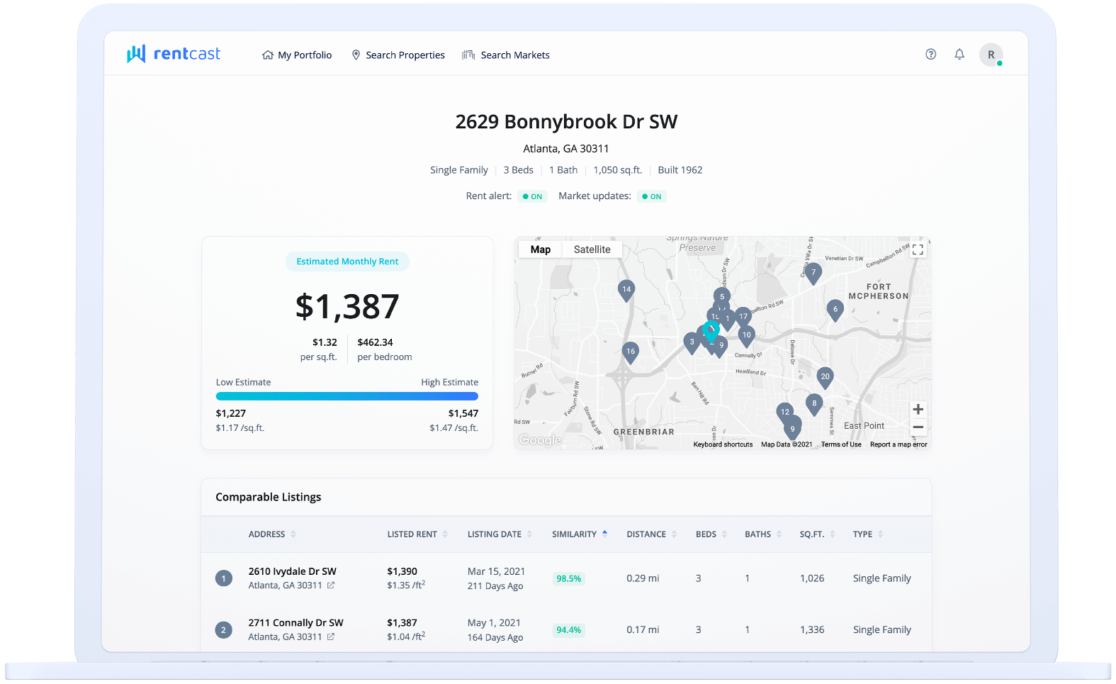 Get rental comps and compare rents anywhere in the United States
