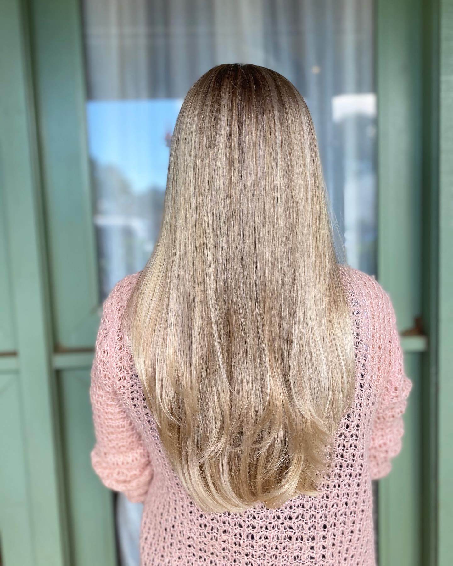 Full blonde Balayage from back
