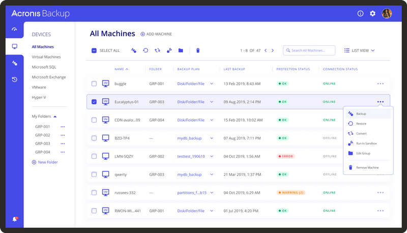 UI Concept & Illustration for a Backup Management Tool