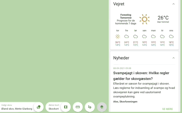 Skovkortet lavningskort højdekurver