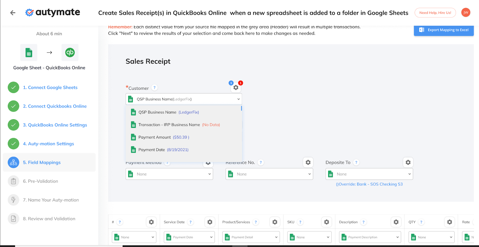 Screenshot of Autymate's Dashboard