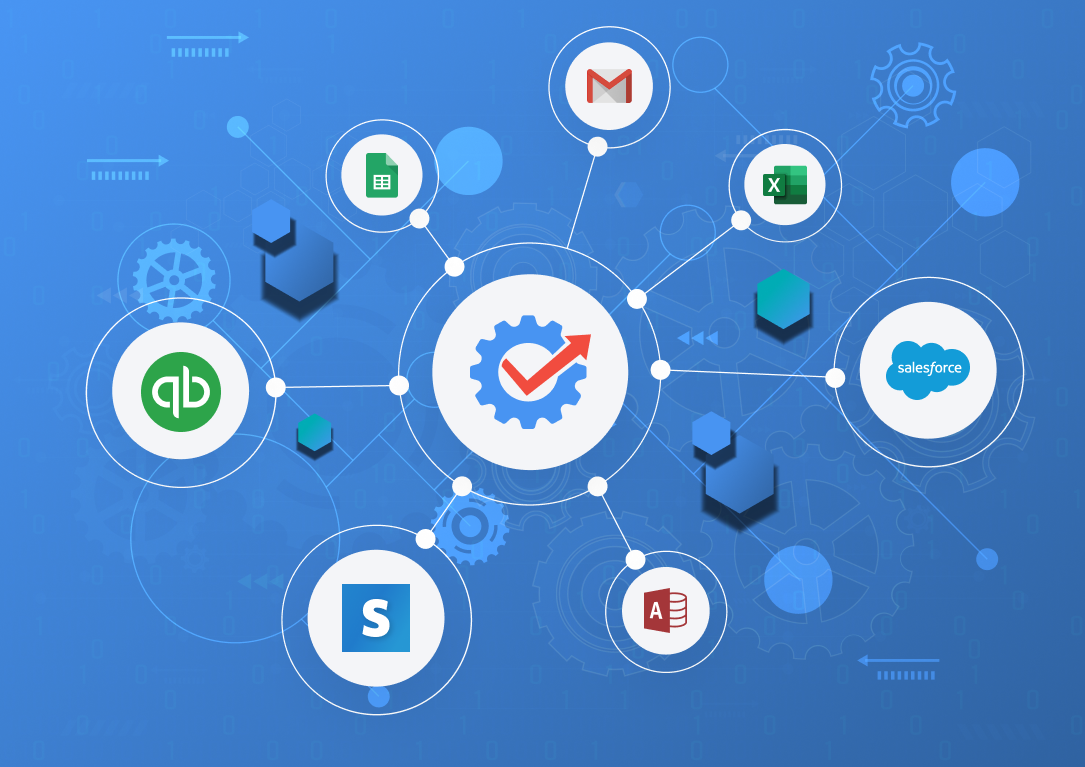 Autymate, QuickBooks, Excel, Google Sheets with other logos