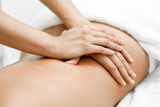 Hands on back massage