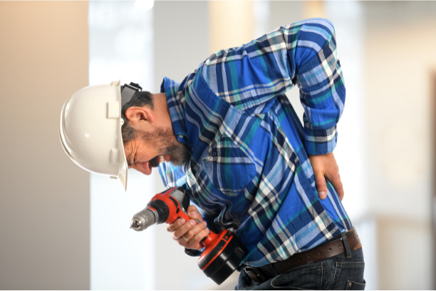 construction working with injured back