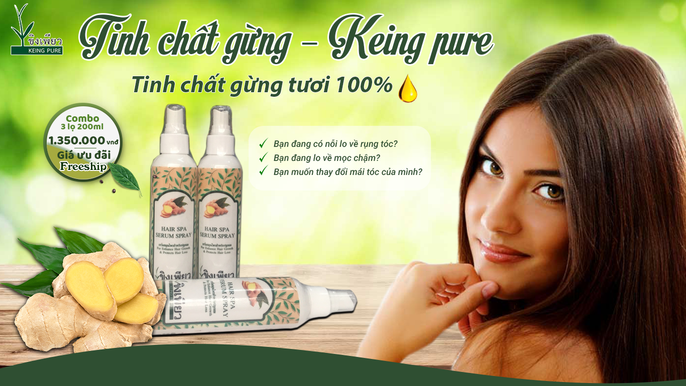 Tinh Chất Gừng Tươi Keing Pure - Đặc trị rụng tóc - hói đầu