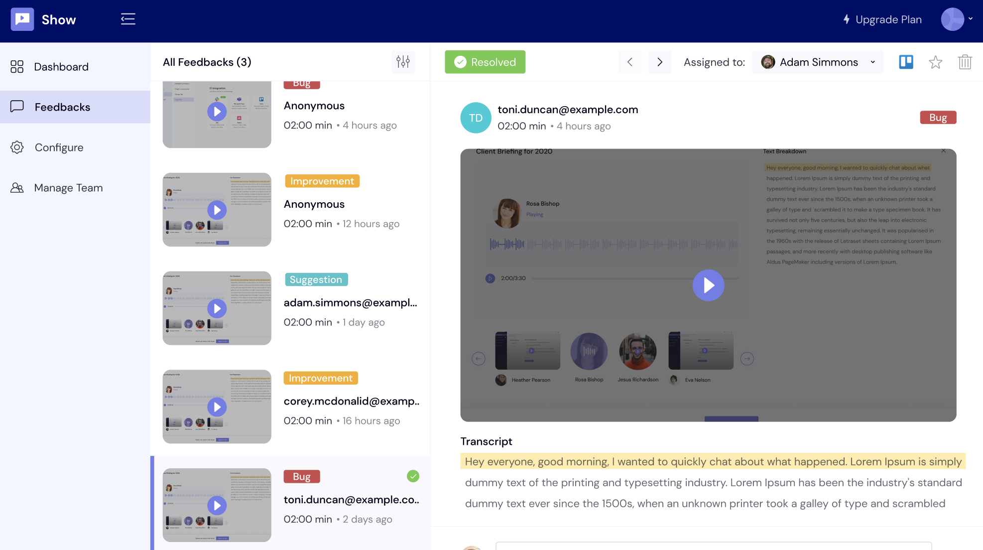 Bug Reporting | Video feedback for your website