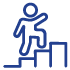 Person walking up stairs icon