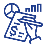icon of hand with statistics