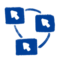 Drei Cursor angeordnet entlang eines Ringes.