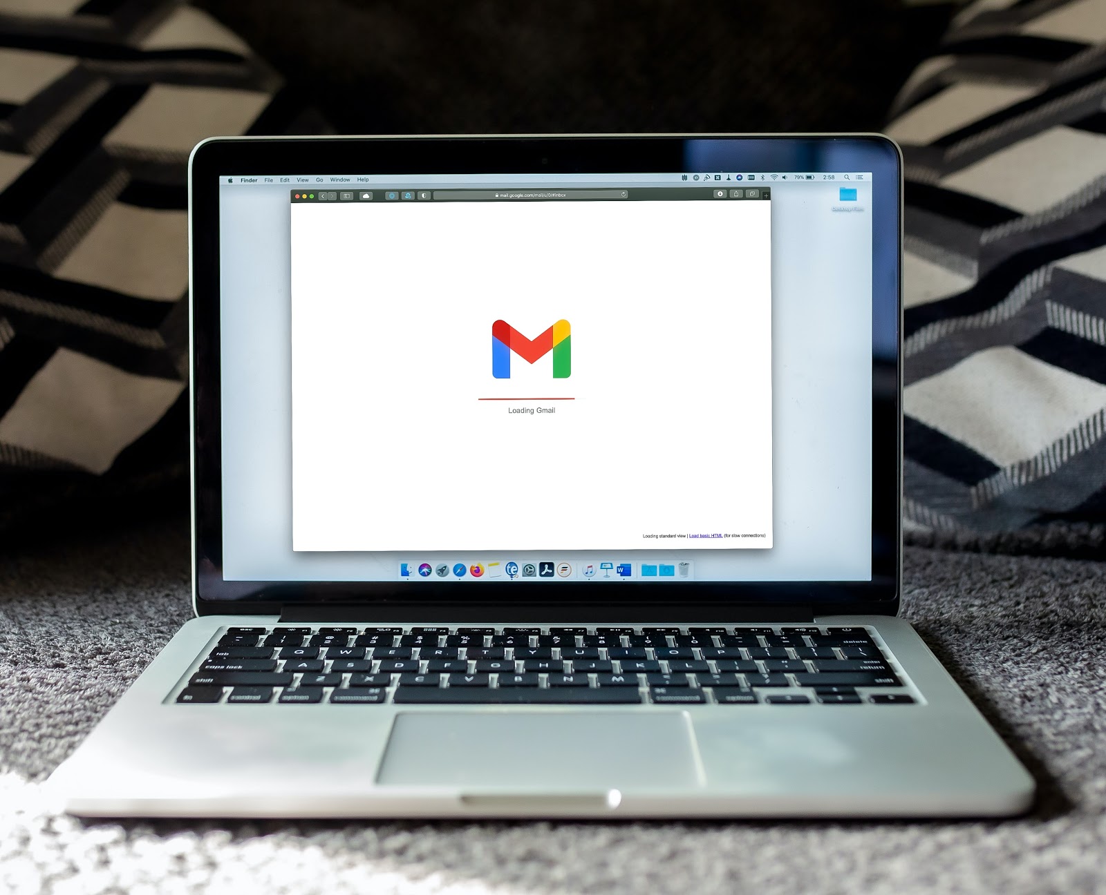 laptop open to gmail home screen