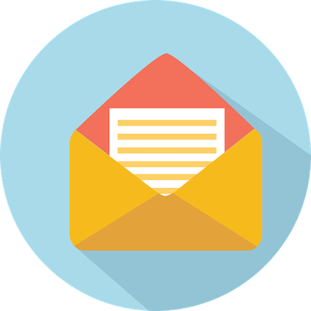 illustration of open envelope on blue background