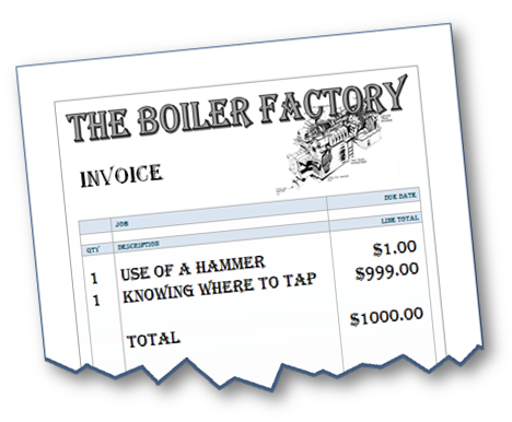 ripped receipt showing charge for website service