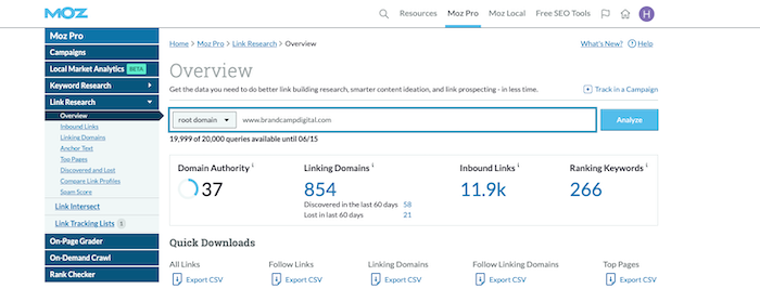 moz keyword research link explorer tool