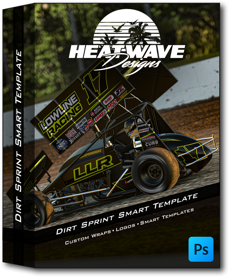 iRacing Dirt Sprint Photoshop Smart Template