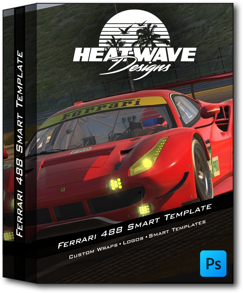 Ferrari 488 GTE Photoshop Smart Template