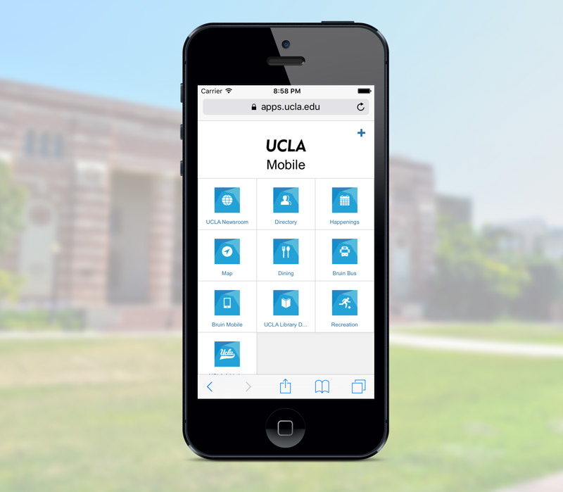 UCLA Mobile Portal front page screenshot
