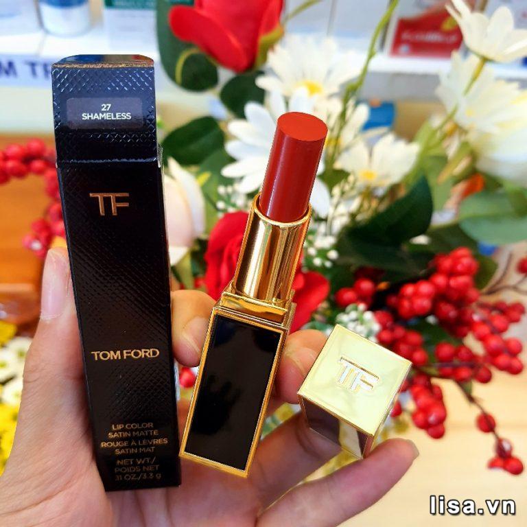 Son Tom Ford 27 – Là dòng son màu đỏ gạch nhiều dưỡng của thương hiệu Tom Ford nổi tiếng