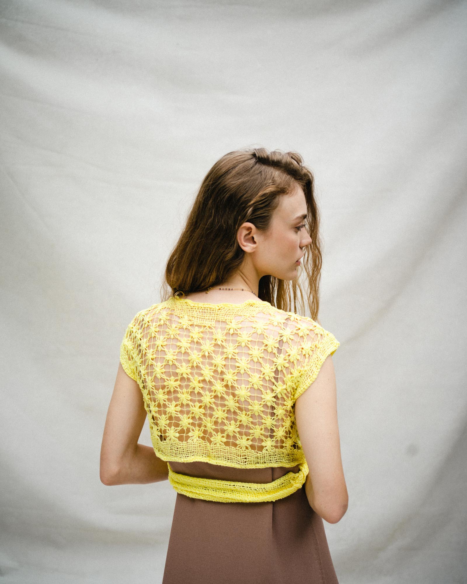 yellow wrap top