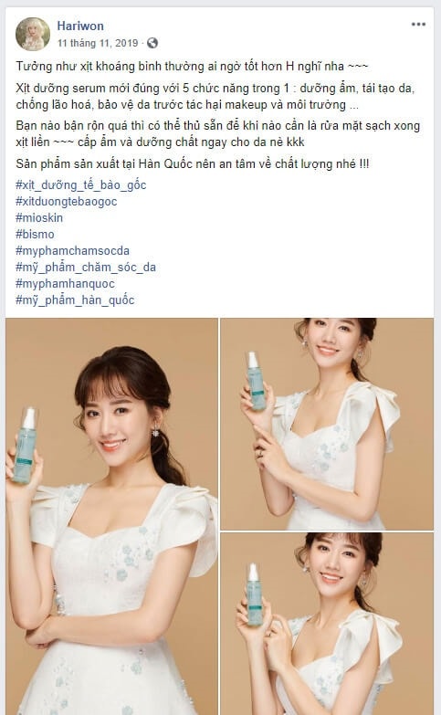 Review xịt dưỡng tế bào gốc MIOSKIN từ Hariwon