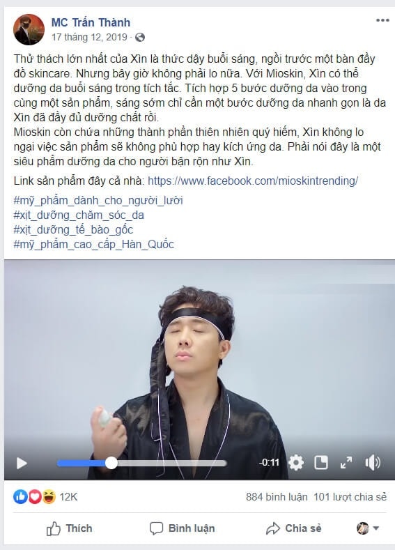 Đánh giá xịt khoáng MIOSKIN từ Trấn Thành