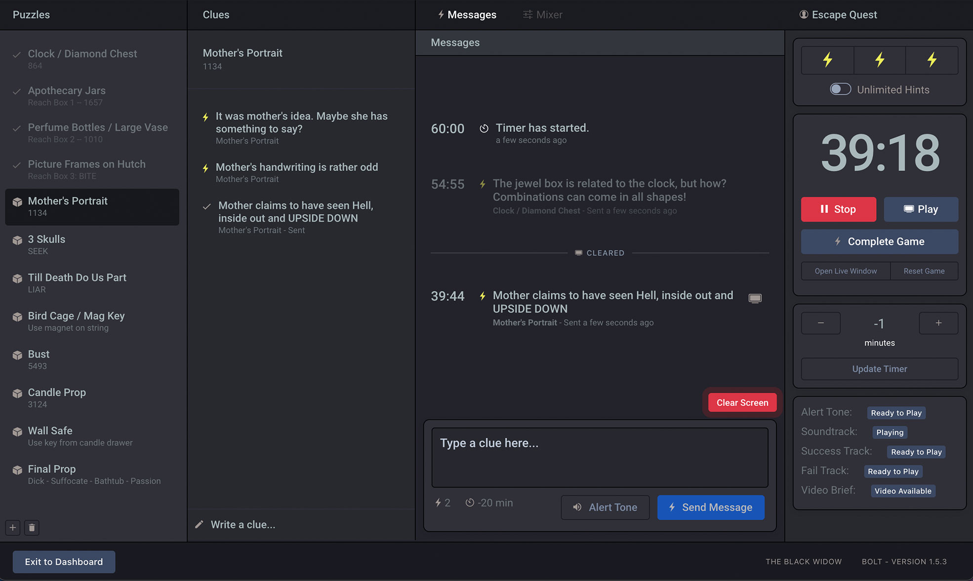 Bolt Gamemaster Escape Room Timer Software