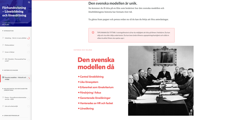 E-learning kurs innehåll