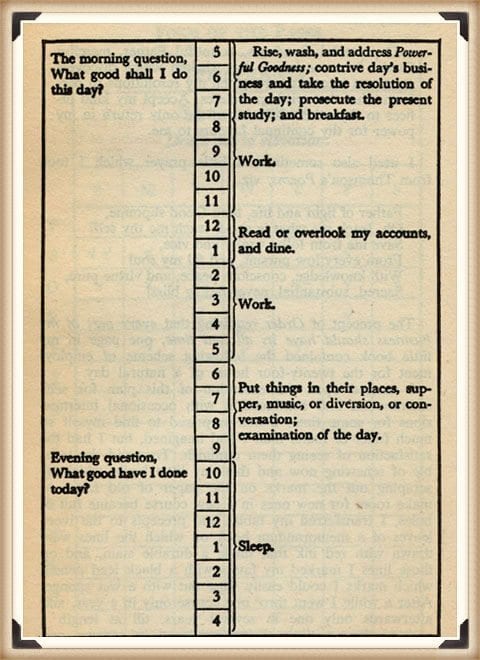 benjamin frankling morning routine