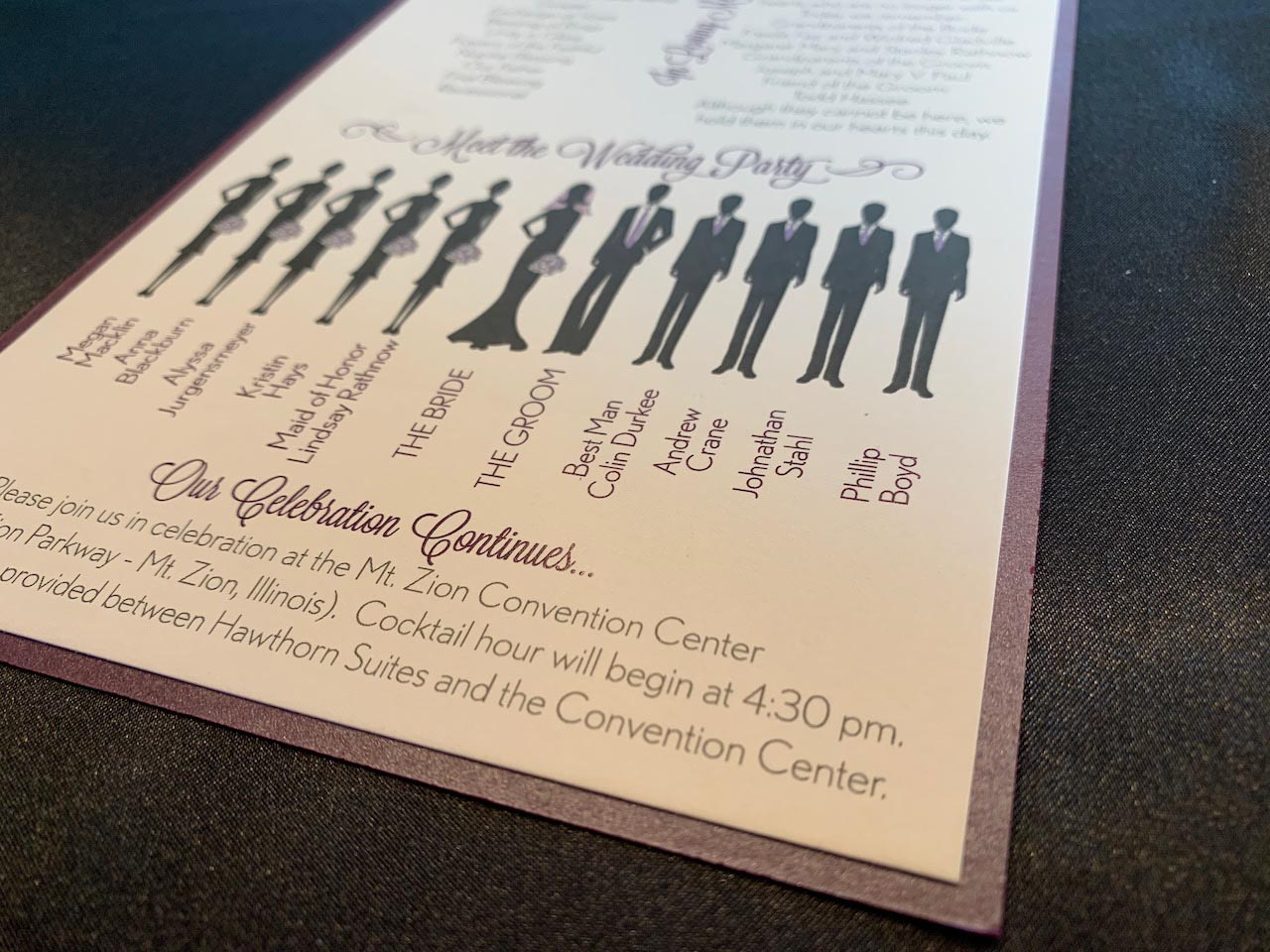 Vertical One Page Layered Wedding Program Paper Cuts