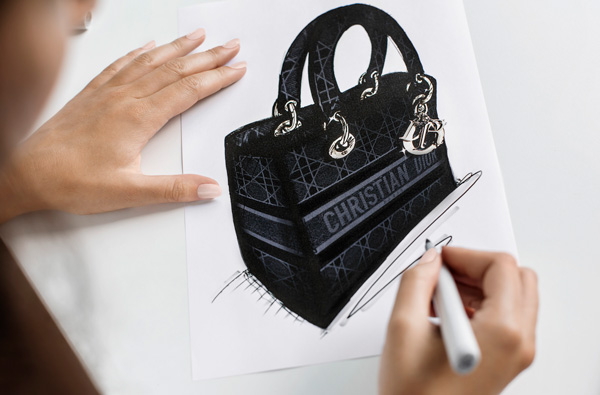 the making of dior’s lady d-lite bag in velvet