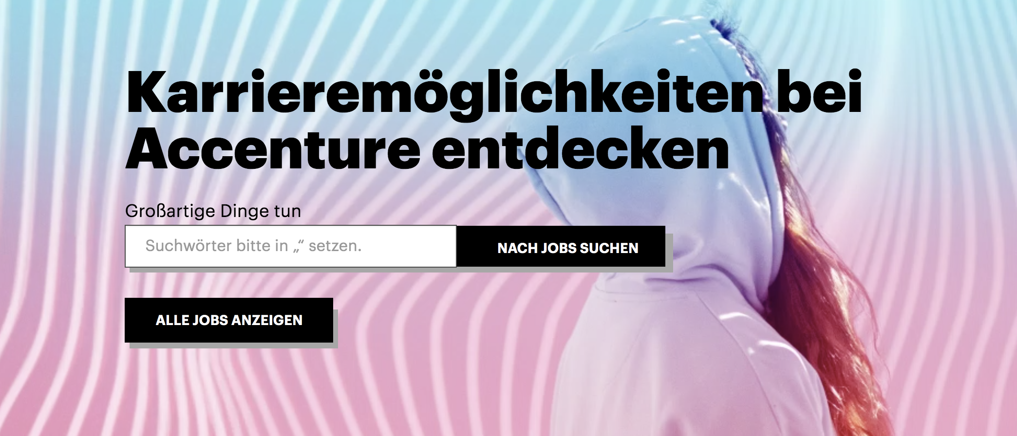 Karriere Website Best Practice Suchfunktion von Accenture