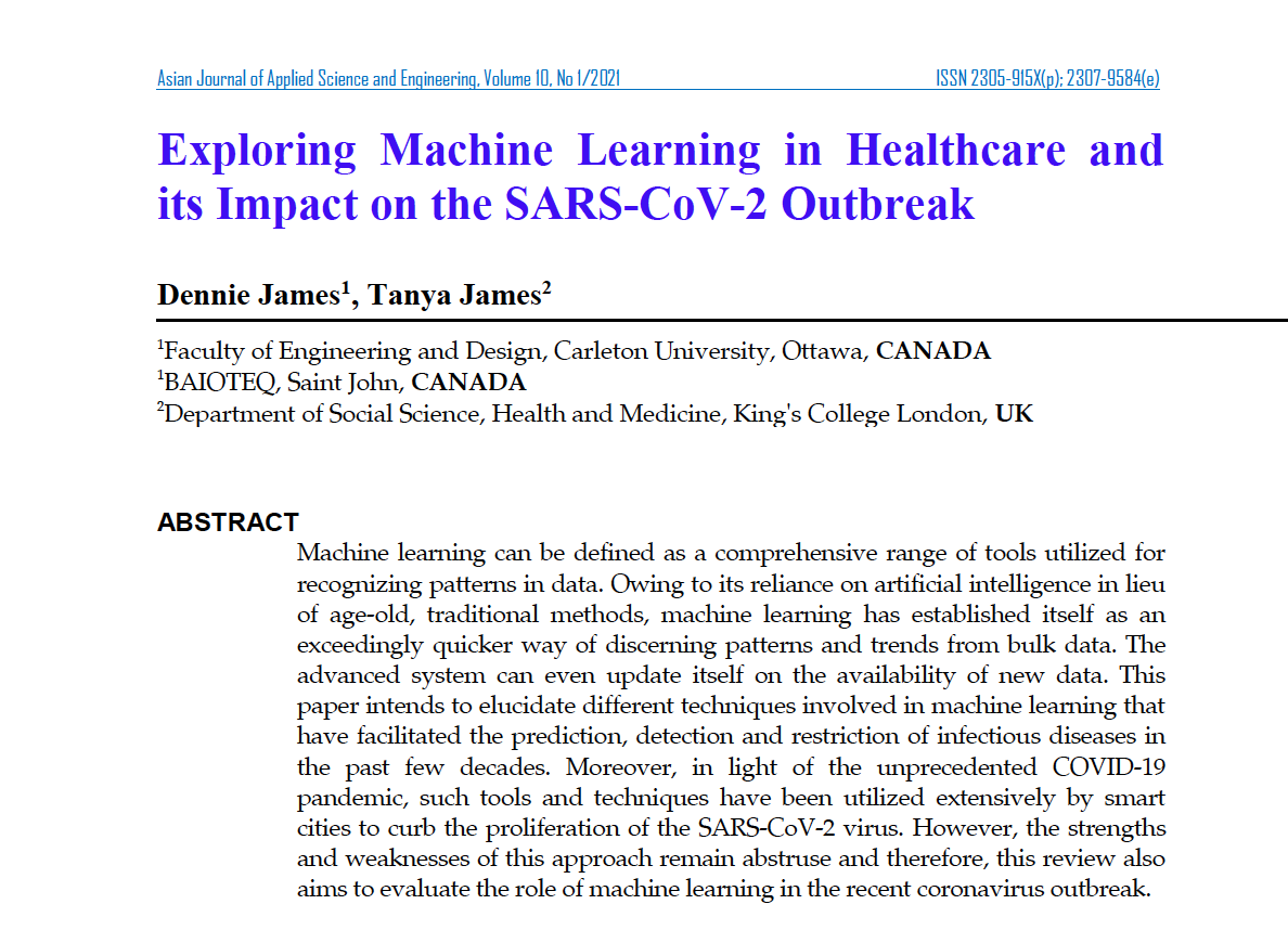 Exploring Machine Learning in Healthcare and its Impact on the SARS-CoV-2 Outbreak