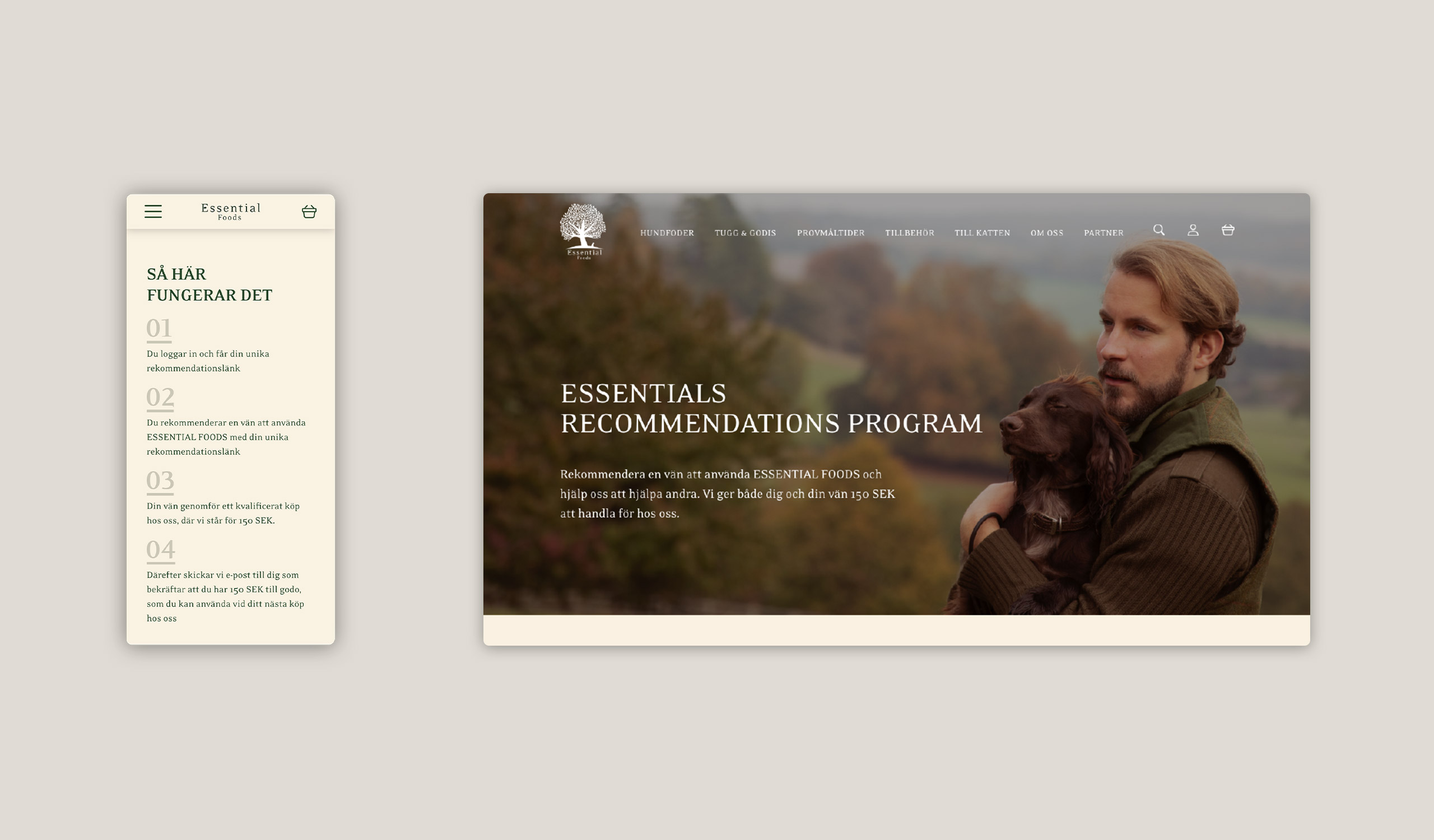 Recommendations program on dog food website