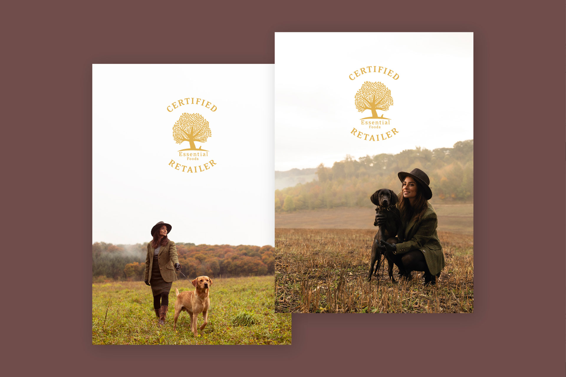 Posters with woman and dog
