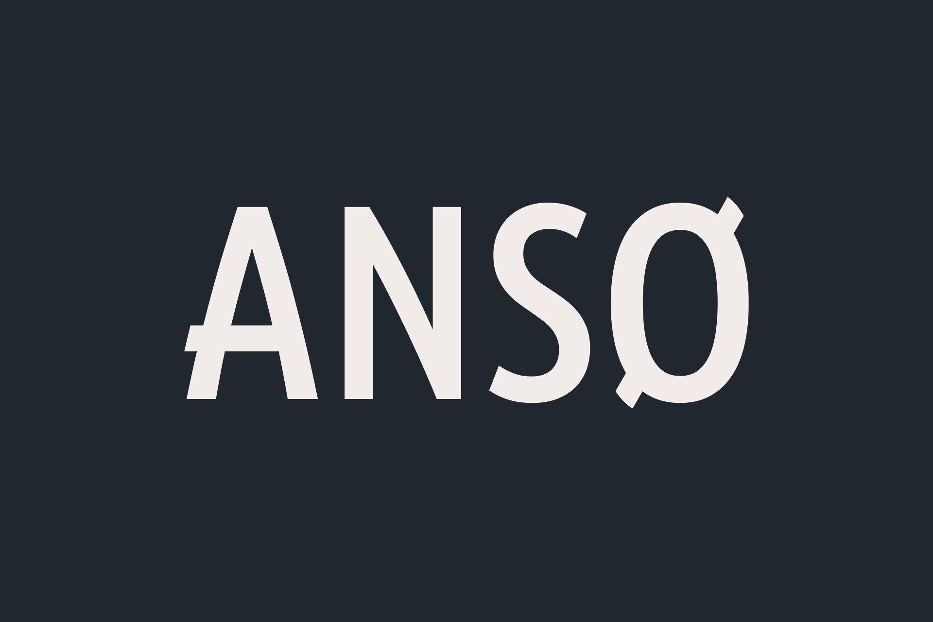 White brand logo on dark background