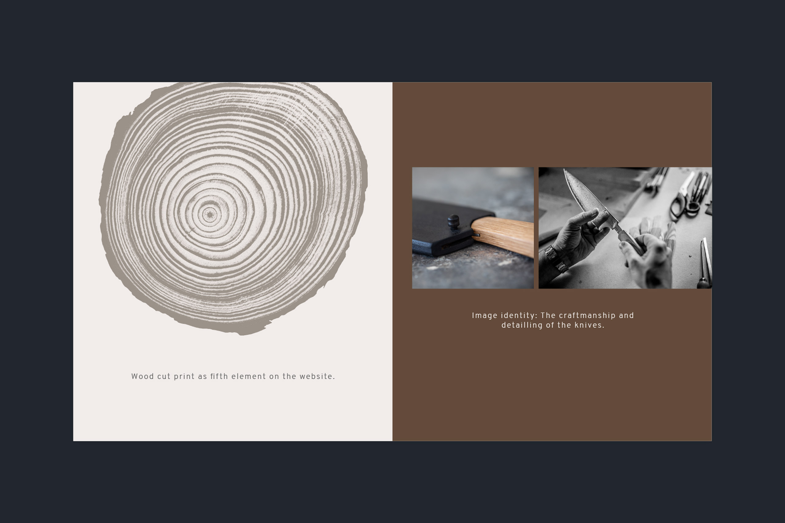 Brand elements presentation with colors and woodcut