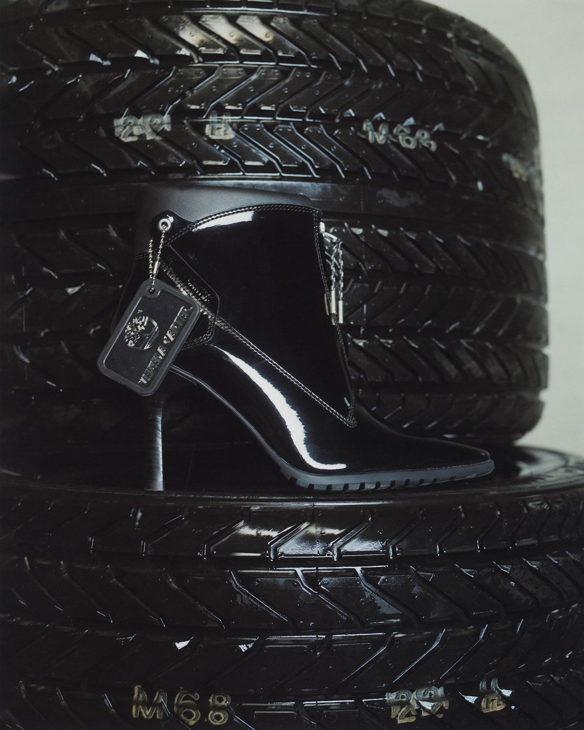 Timberland x Veneda Carter Zip Patent High Heel Boot - Black Patent - TB0A69TBEL61