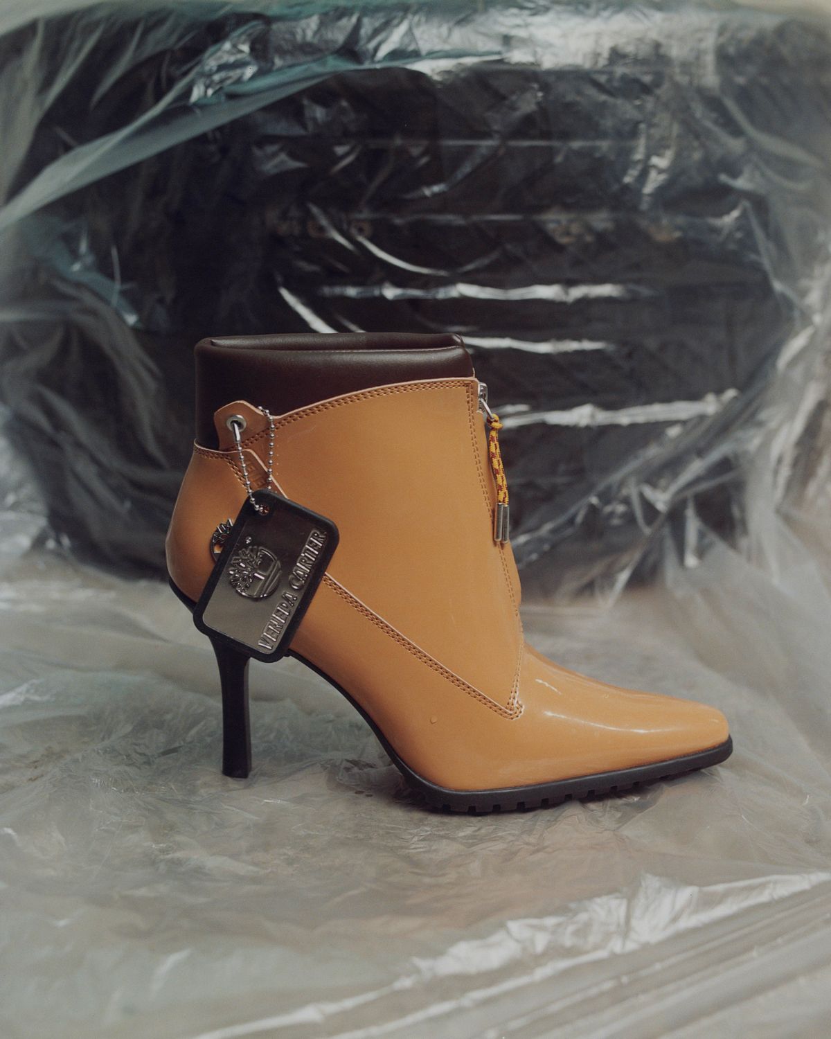 Timberland x Veneda Carter Zip Patent High Heel Boot - Wheat Patent - TB0A69SQEN01