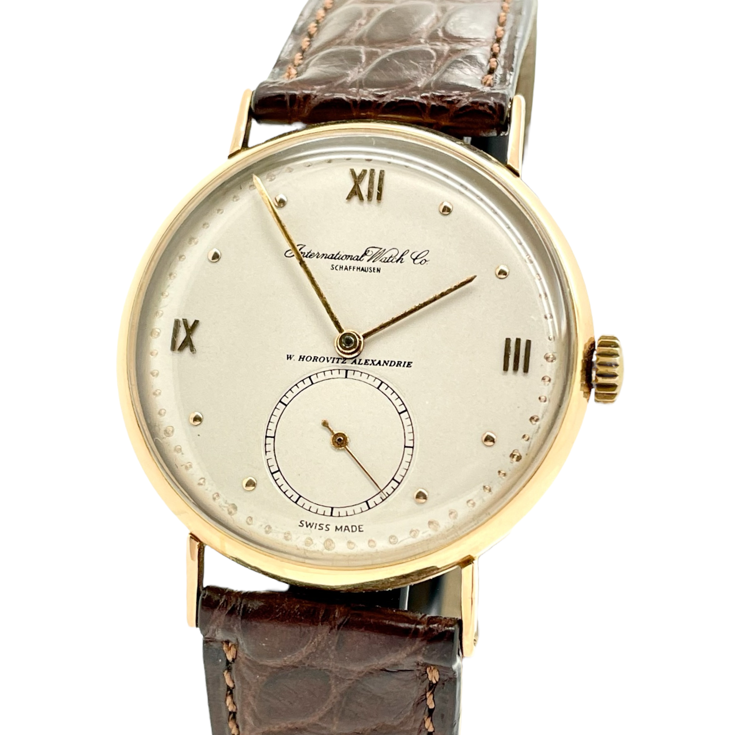Vintage Rosegold Zifferblatt Signiert Mit "W. Horovitz Alexandrie" (Retailer) — Bild 3 von 6