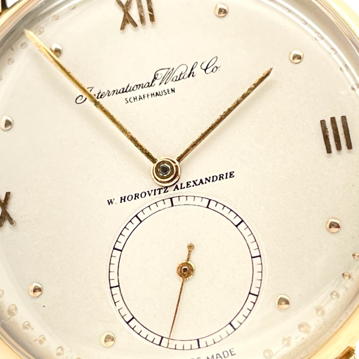 Vintage Rosegold Zifferblatt Signiert Mit "W. Horovitz Alexandrie" (Retailer) — Bild 2 von 6