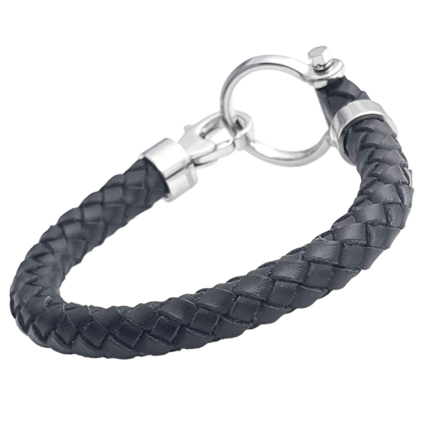 Sailing Armband Geflochtenem Leder Schwarz — Immagine 4 di 4
