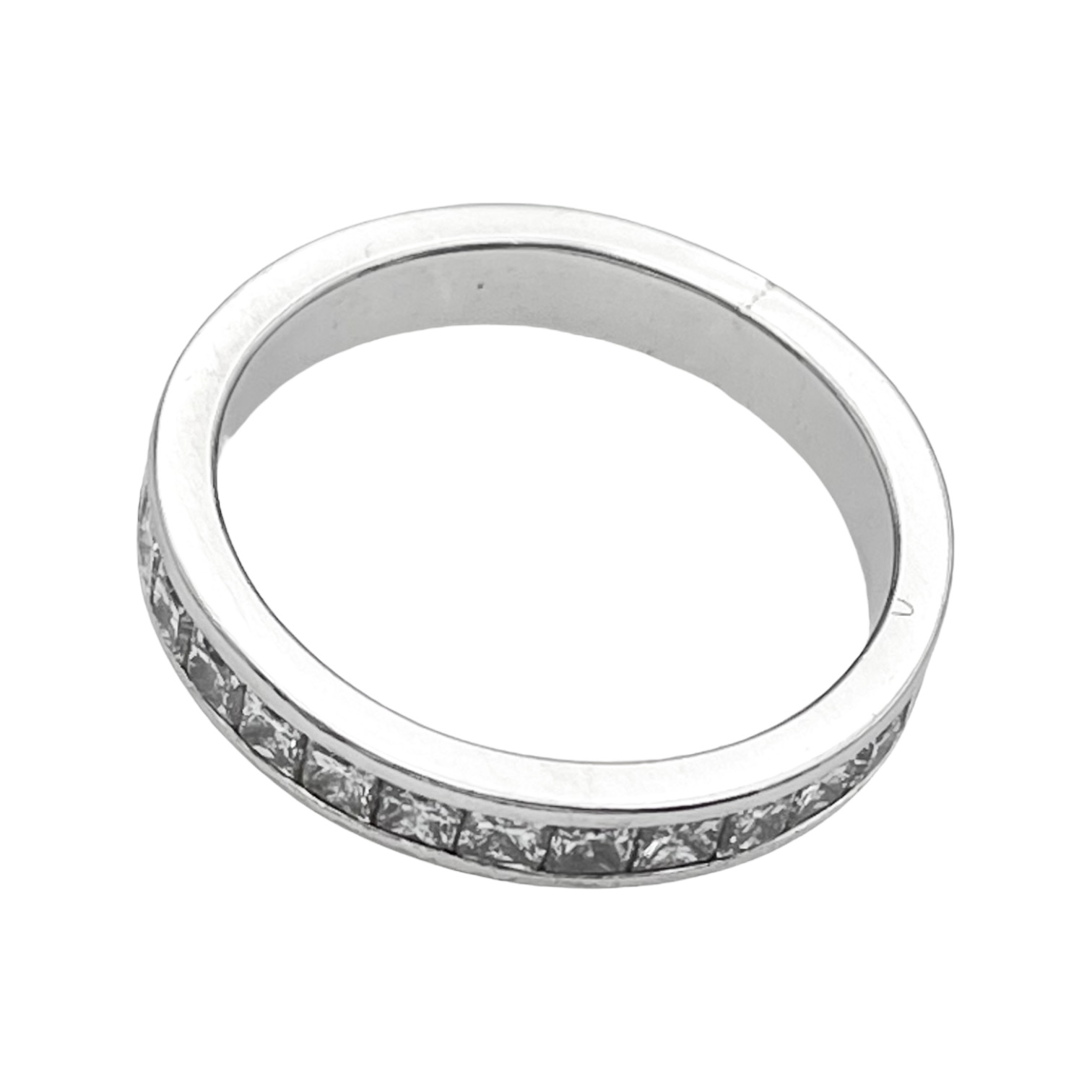 Weißgold Diamant Ring ca. 1.50ct Princess Diamanten — Image 3 of 4